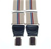 Bretella Elastica in Pelle con Righe Blu e Granata
