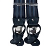 Bretella Elastica Pelle Righe Blu Navy