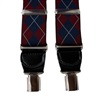 Bretelle XXL in Pelle a Rombi Blu e Granata