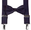 Bretelle e Papillon Blu Navy a Pois Rossi