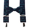 Bretelle e Papillon Blu Navy con Vespe
