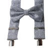 Bretella e Papillon Grigio Broccato